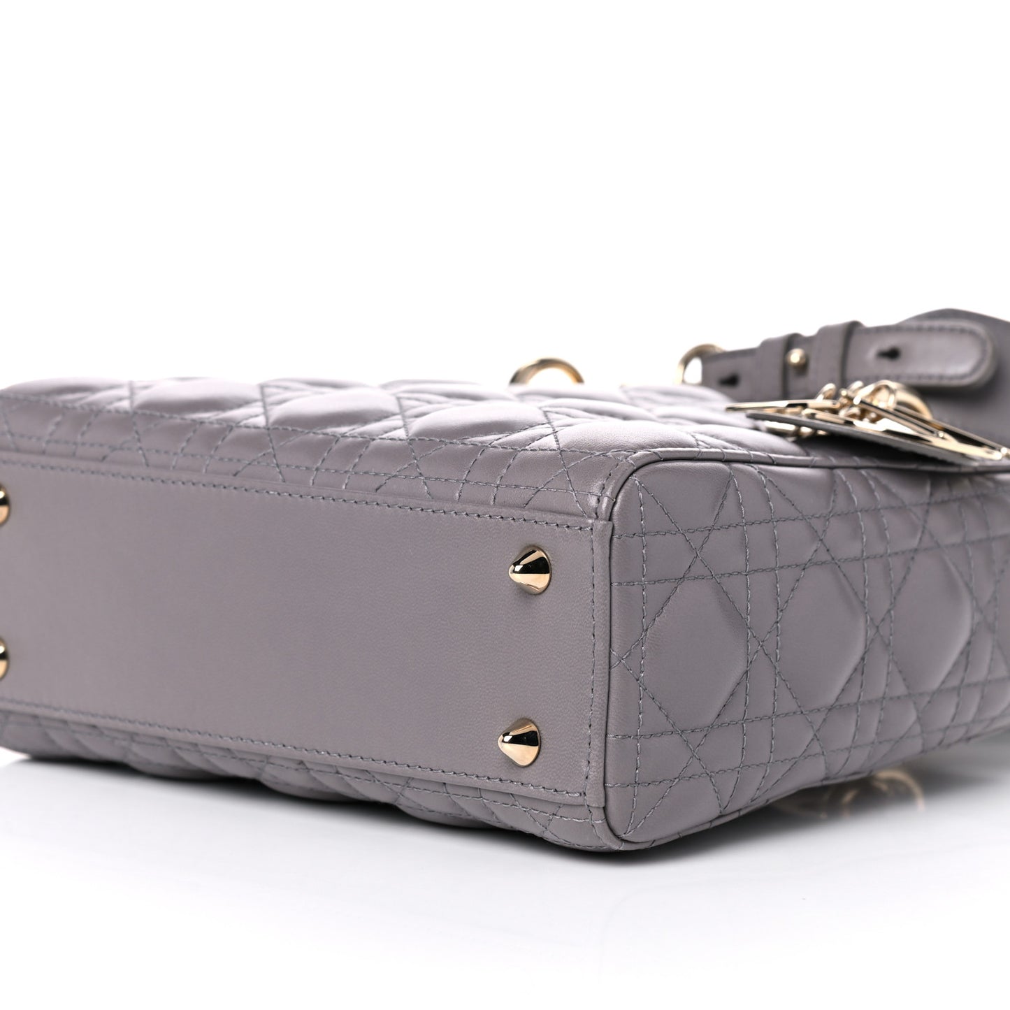 Lambskin Cannage Small Lucky Badges My Lady Dior Grey