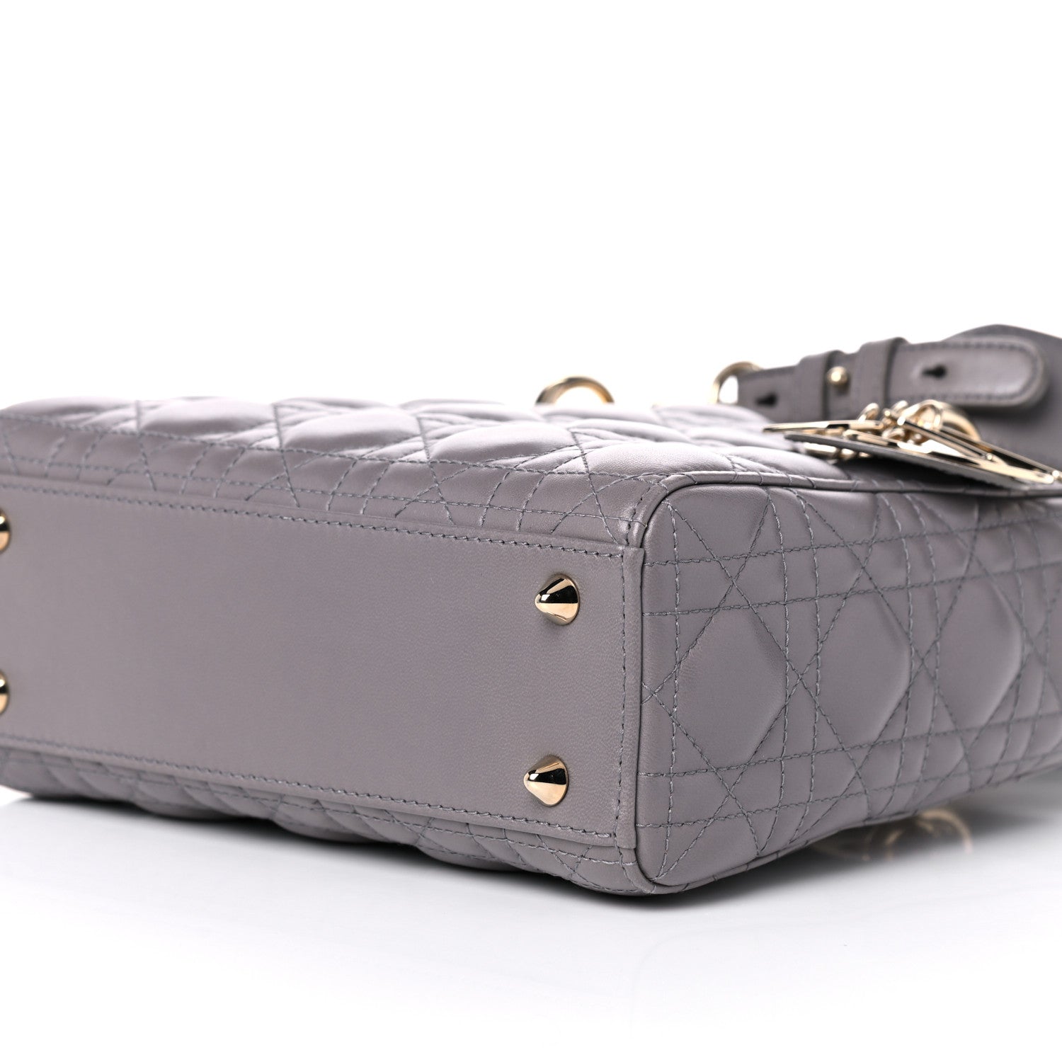 Christian Dior Lambskin Cannage Small Lucky Badges My Lady Dior Grey 8 of 12