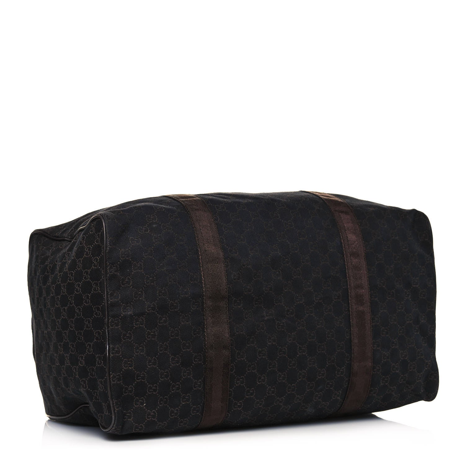 Gucci Denim Monogram Large Collapsible Carry On Duffle Bag Brown 4 of 14