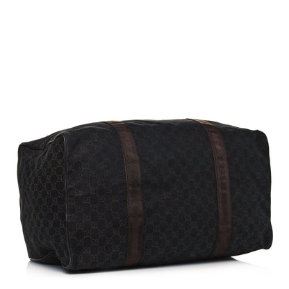 Gucci Denim Monogram Large Collapsible Carry On Duffle Bag Brown 4 of 14
