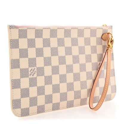 Louis Vuitton Damier Azur Neverfull MM GM Pochette Rose Ballerine 3 of 6