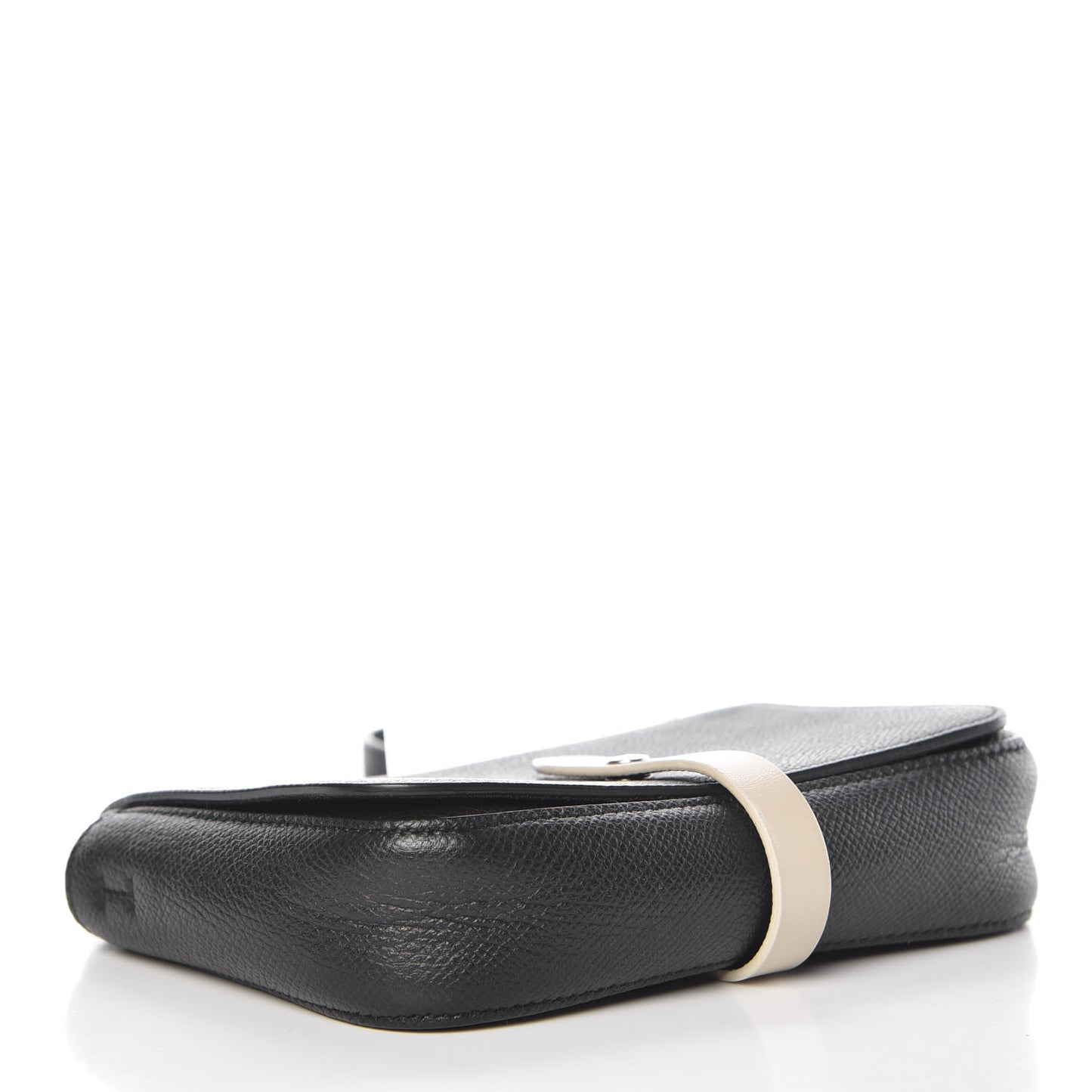 Grained Calfskin Strap Clutch Black