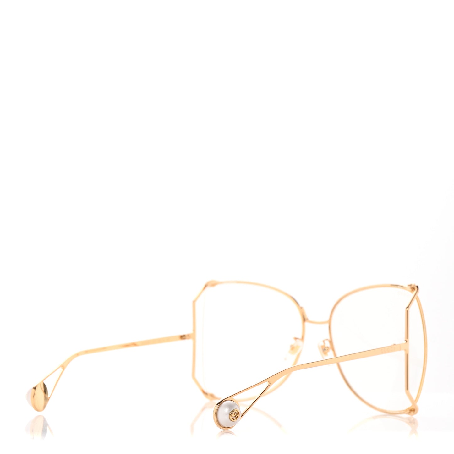 Metal Oversized Round Sunglasses GG0252S Gold