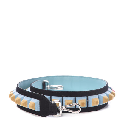 Fendi Velvet Studded Strap You Black Navy Multicolor 1 of 6