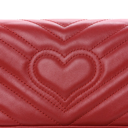 Gucci Calfskin Matelasse Super Mini GG Marmont Shoulder Bag Hibiscus Red 11 of 13