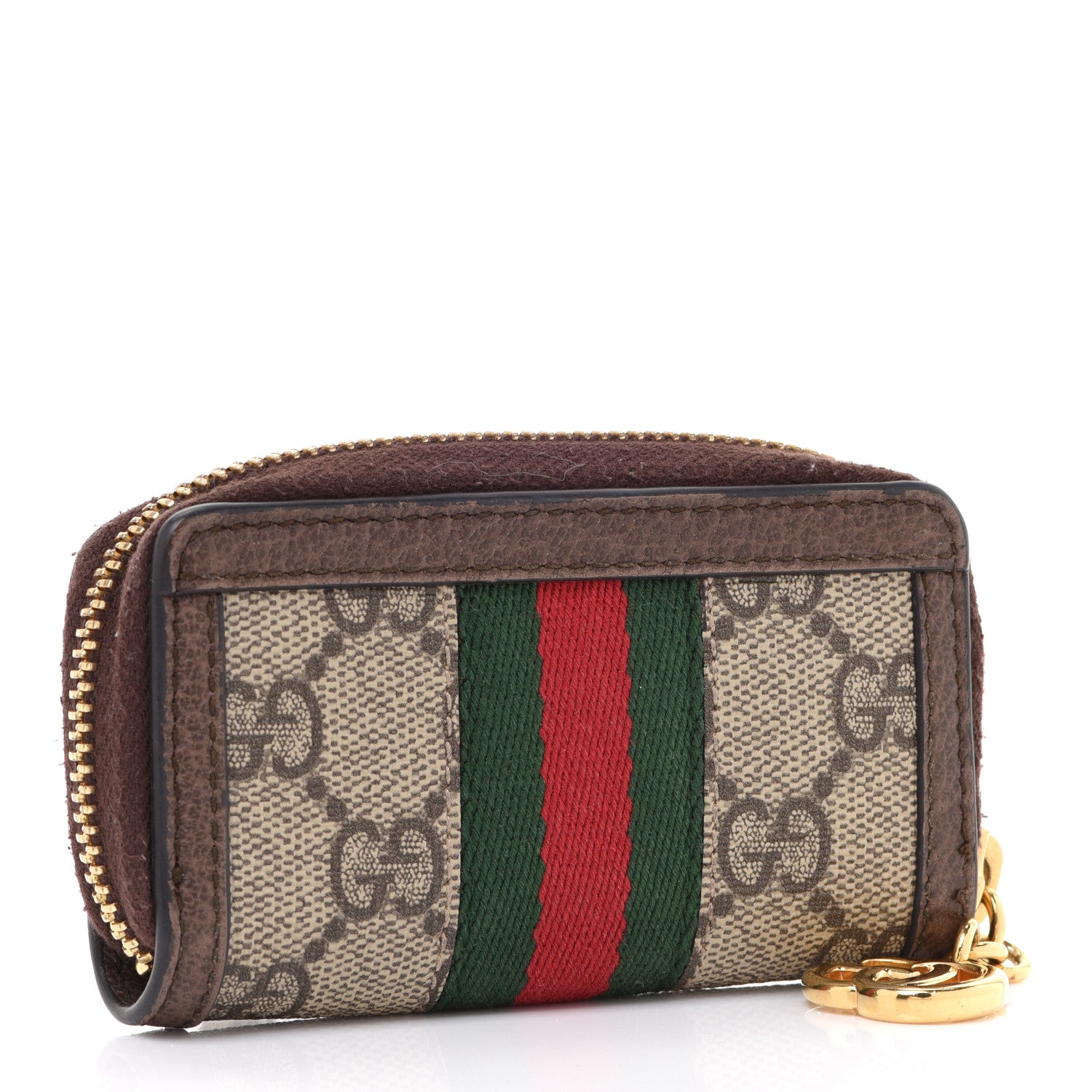 Gucci GG Supreme Monogram Web Ophidia Zip Around Key Case Beige New Acero 3 of 7