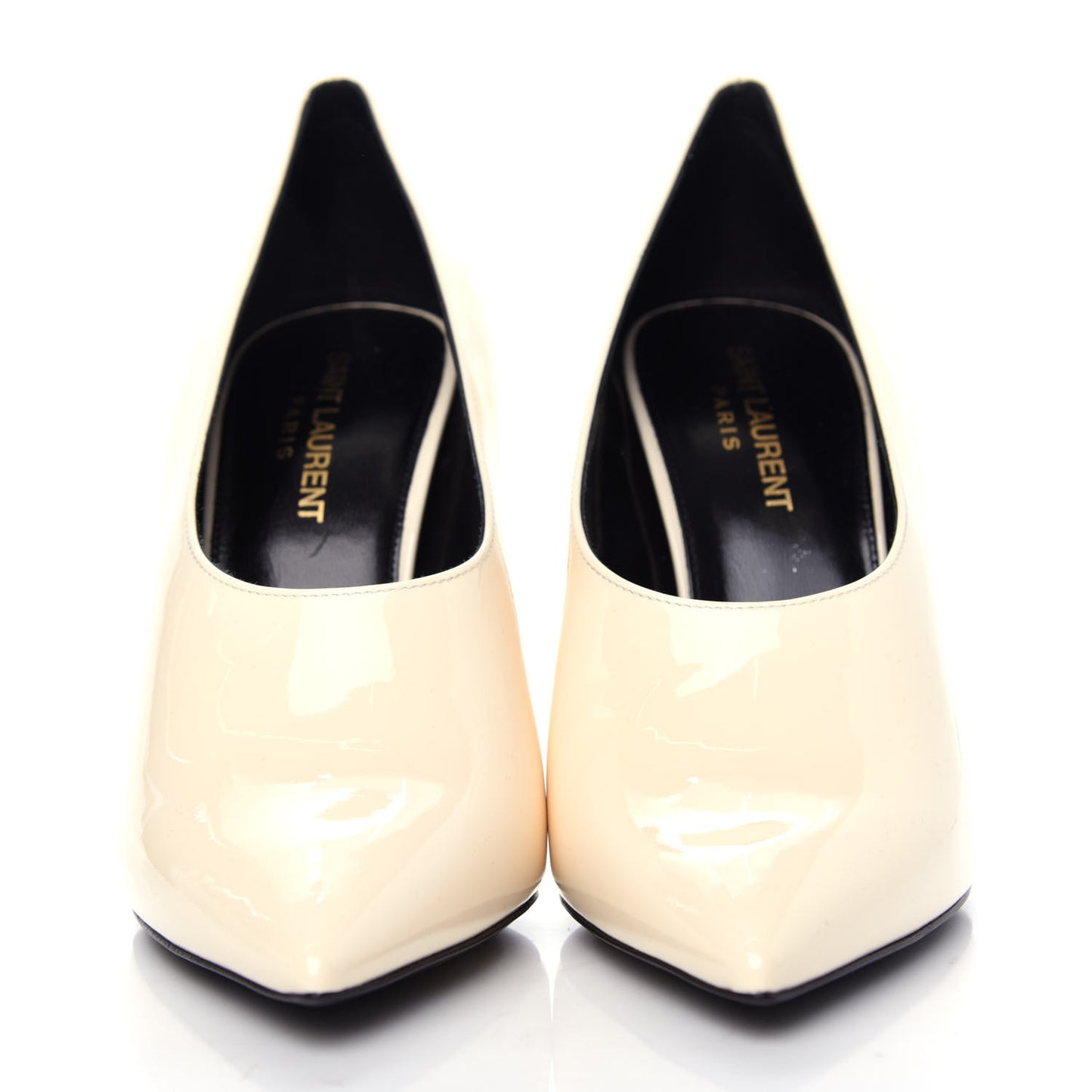 Patent Calfskin Teddy High Vamp 105 Pumps 37.5 White