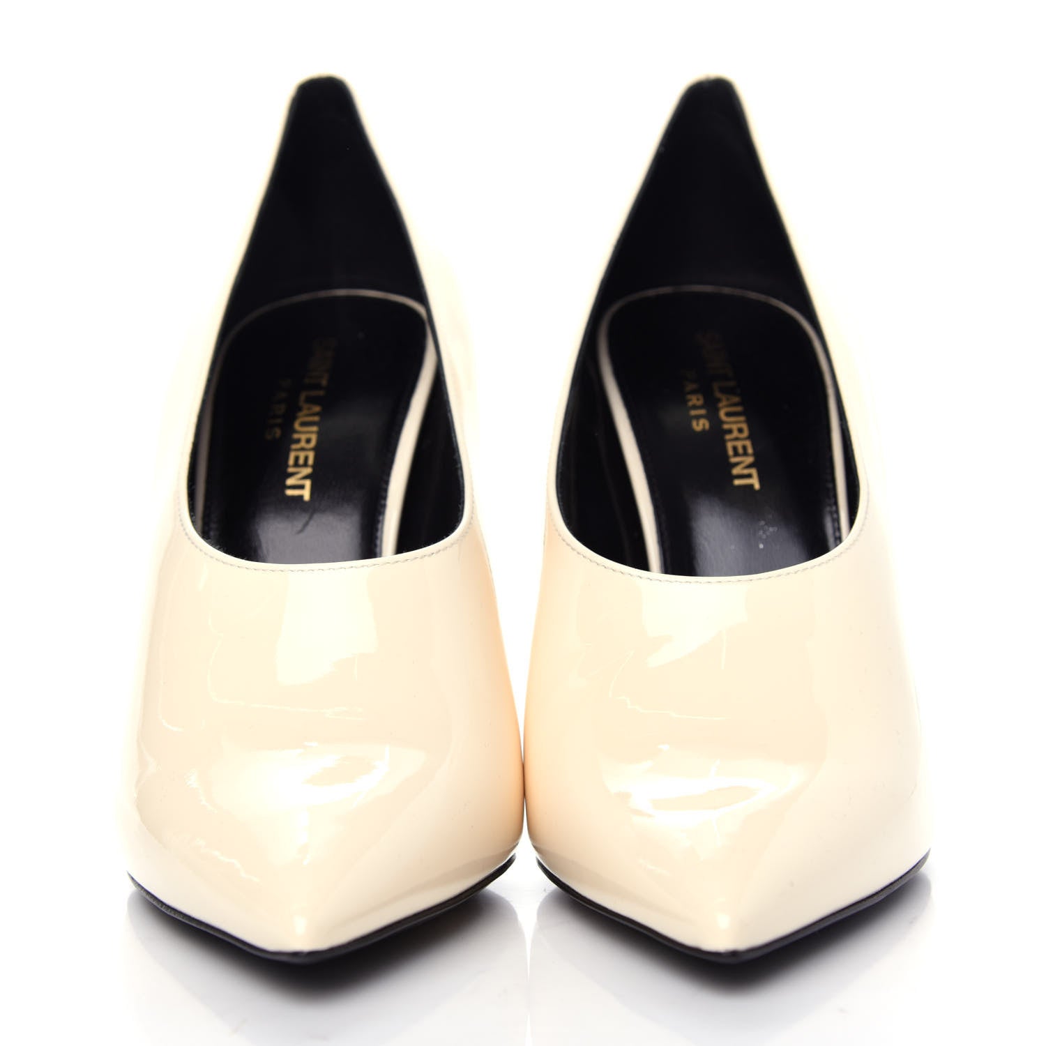 Saint Laurent Patent Calfskin Teddy High Vamp 105 Pumps 37.5 White 2 of 11