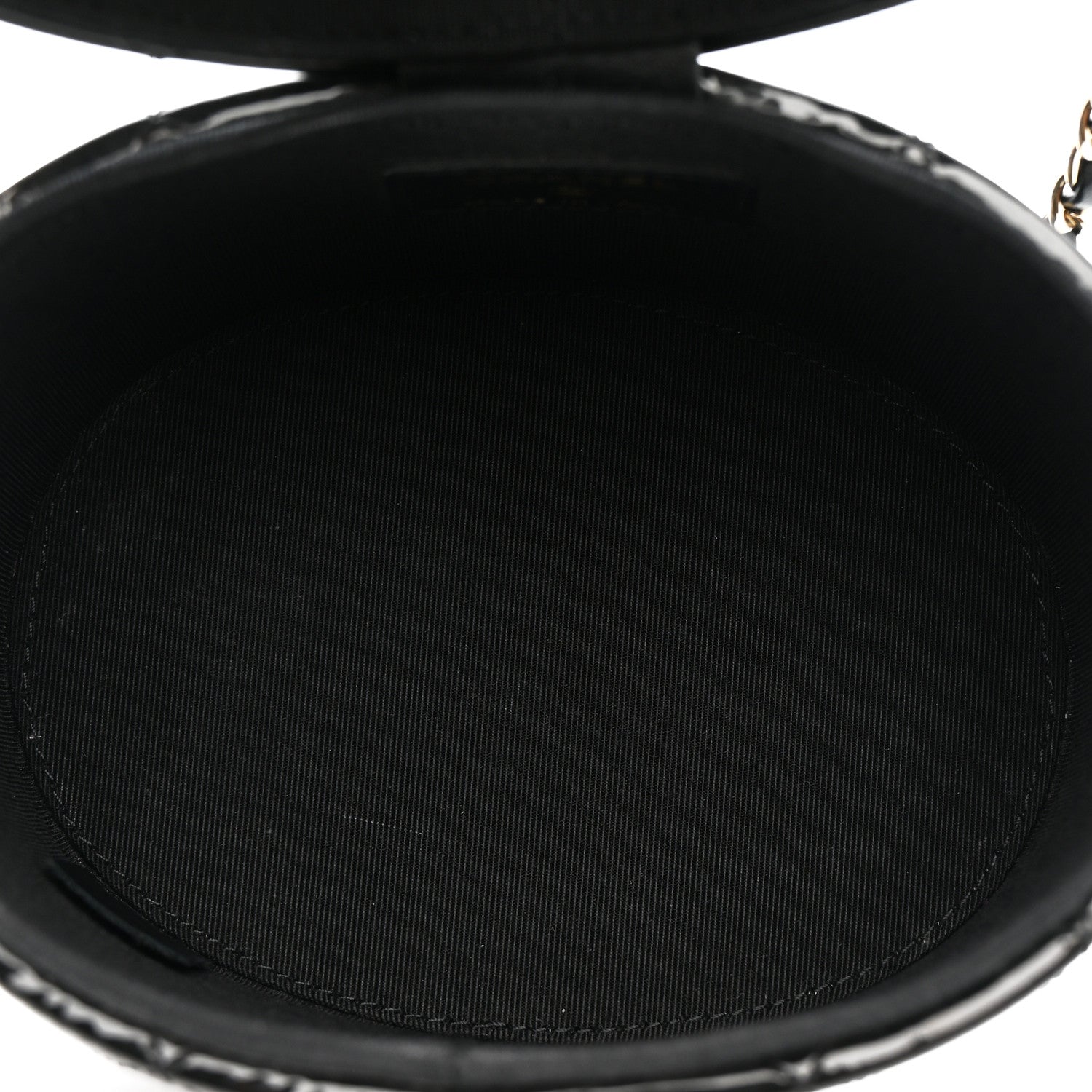 Chanel Patent Quilted Round Clutch With Chain Black 5 of 12