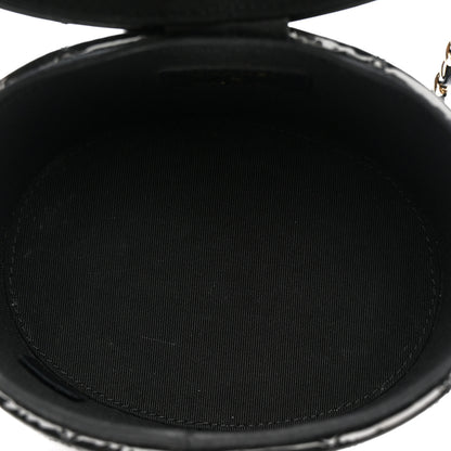 Chanel Patent Quilted Round Clutch With Chain Black 5 of 12