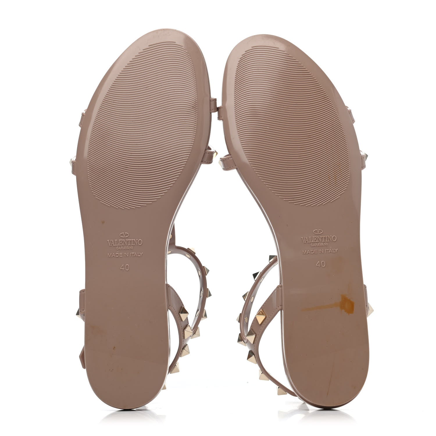 Valentino Garavani PVC Jelly Rockstud Caged Sandals 40 Poudre 4 of 4