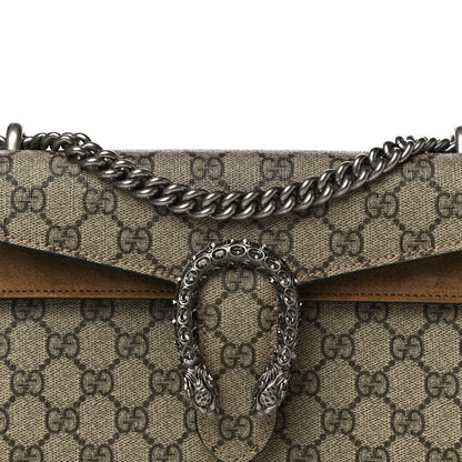 Gucci GG Supreme Monogram Suede Crystal Small Dionysus Shoulder Bag Beige Ebony Taupe 8 of 14
