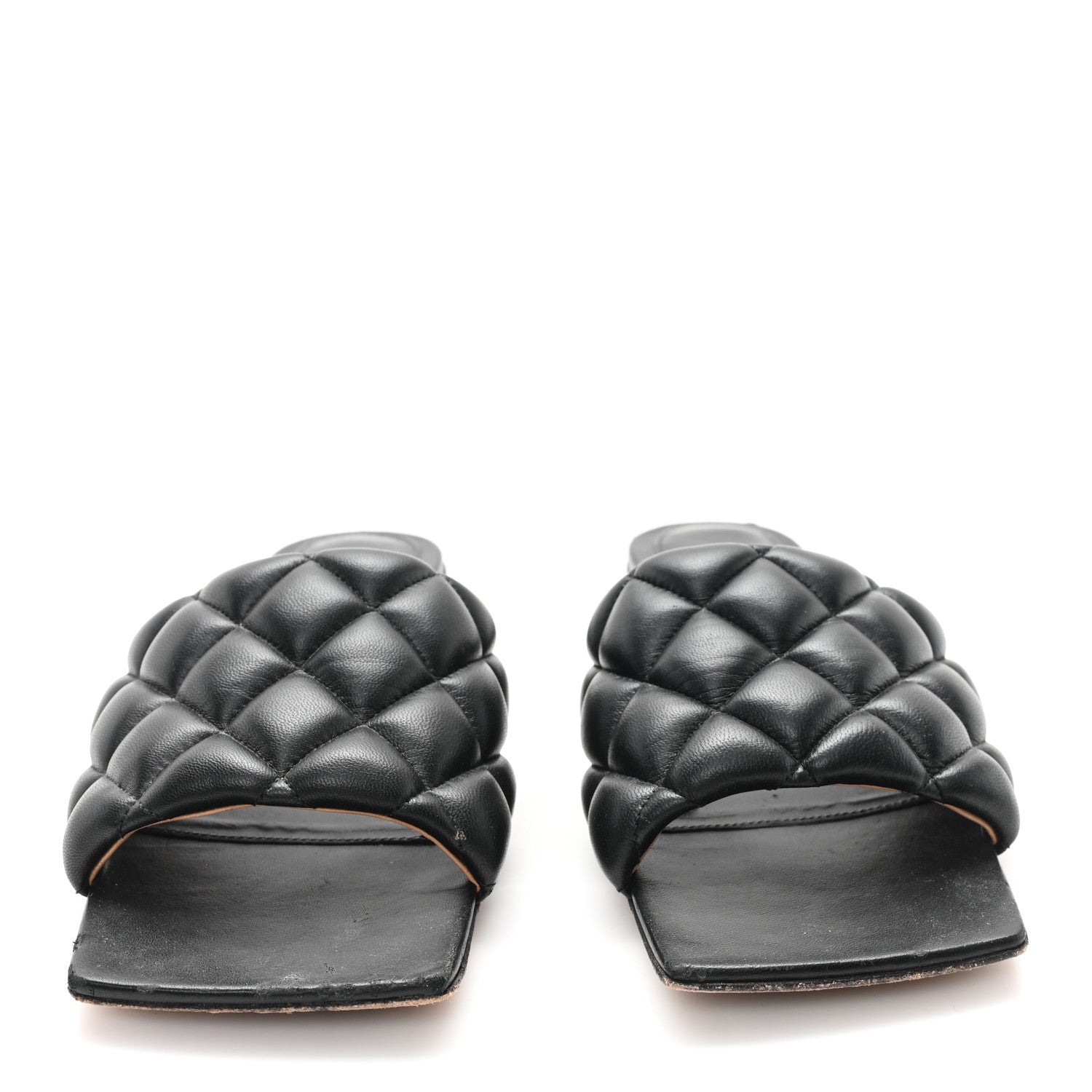 Bottega Veneta Nappa Matelasse Padded Flat Sandals 37.5 Black 3 of 9