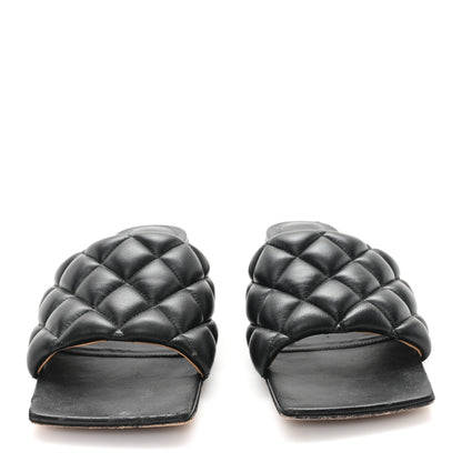 Bottega Veneta Nappa Matelasse Padded Flat Sandals 37.5 Black 3 of 9
