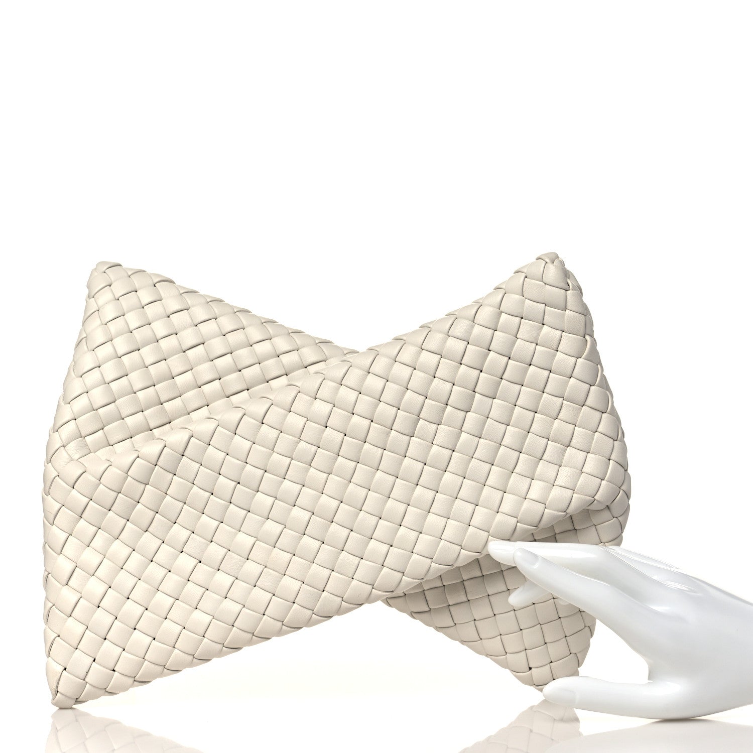 Bottega Veneta Nappa Intrecciato Crisscross Clutch Chalk 2 of 6