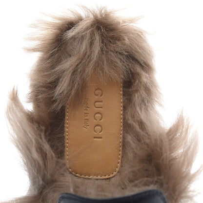 Gucci Calfskin Fur Womens Princetown Slippers 38 Black 7 of 8