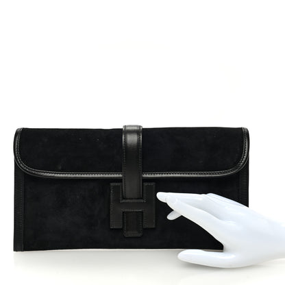 Hermes Veau Doblis Swift Jige Elan 29 Clutch Black 2 of 9