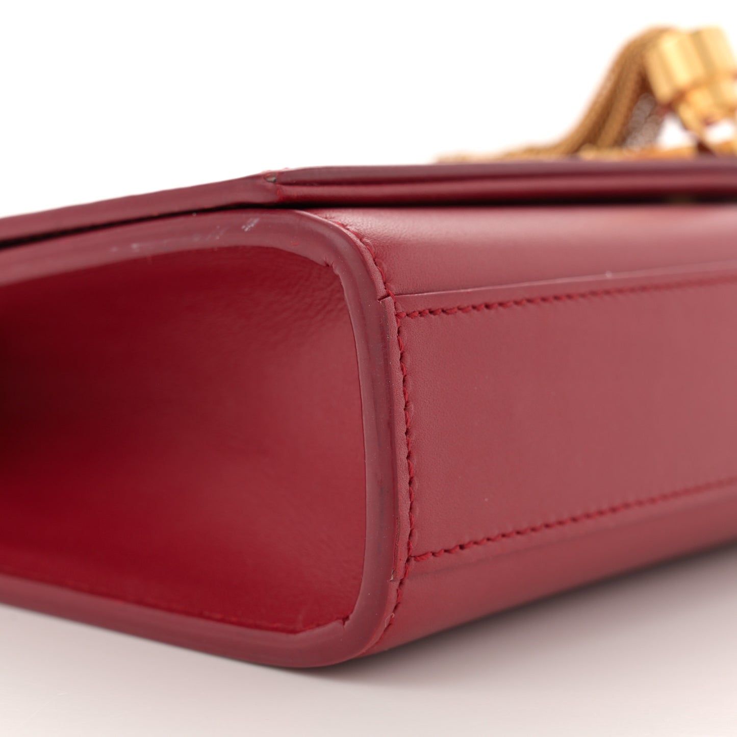 Smooth Calfskin Medium Classic Monogram Kate Tassel Satchel Lipstick Red
