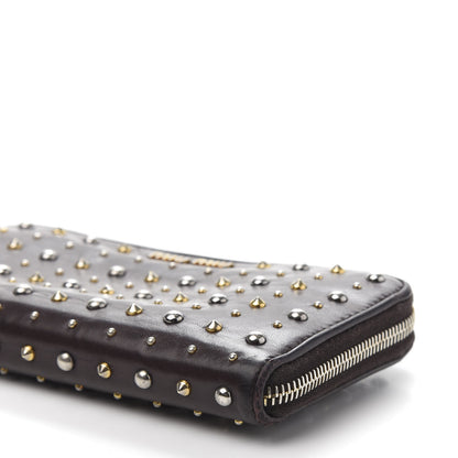 Miu Miu Nappa Studded Zip Around Wallet Prugna 10 of 10