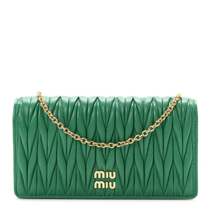 Miu Miu Nappa Matelasse Smartphone Holder With Chain Mango 1 of 10