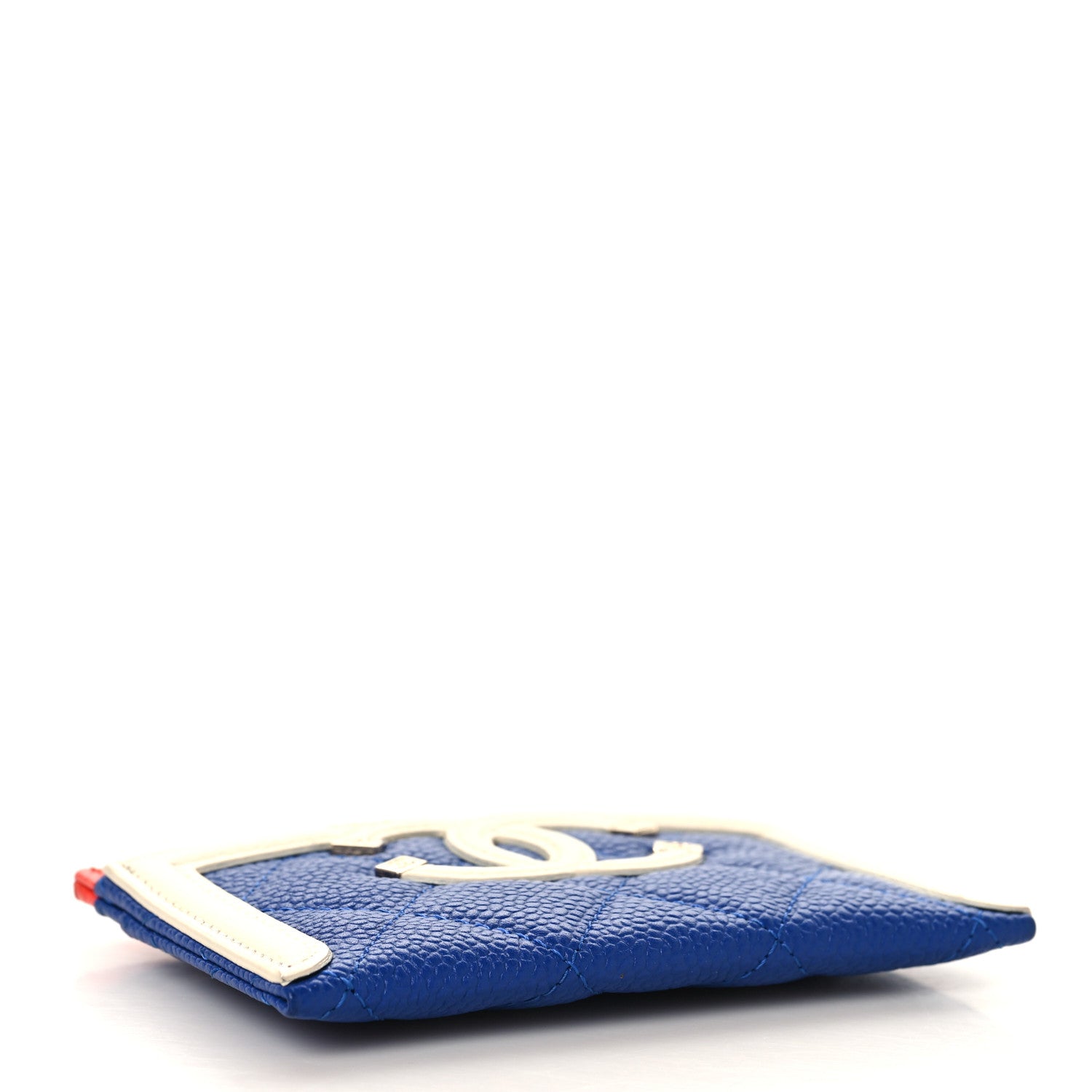 Chanel Caviar Quilted Filigree Card Holder Blue White Red 4 of 7