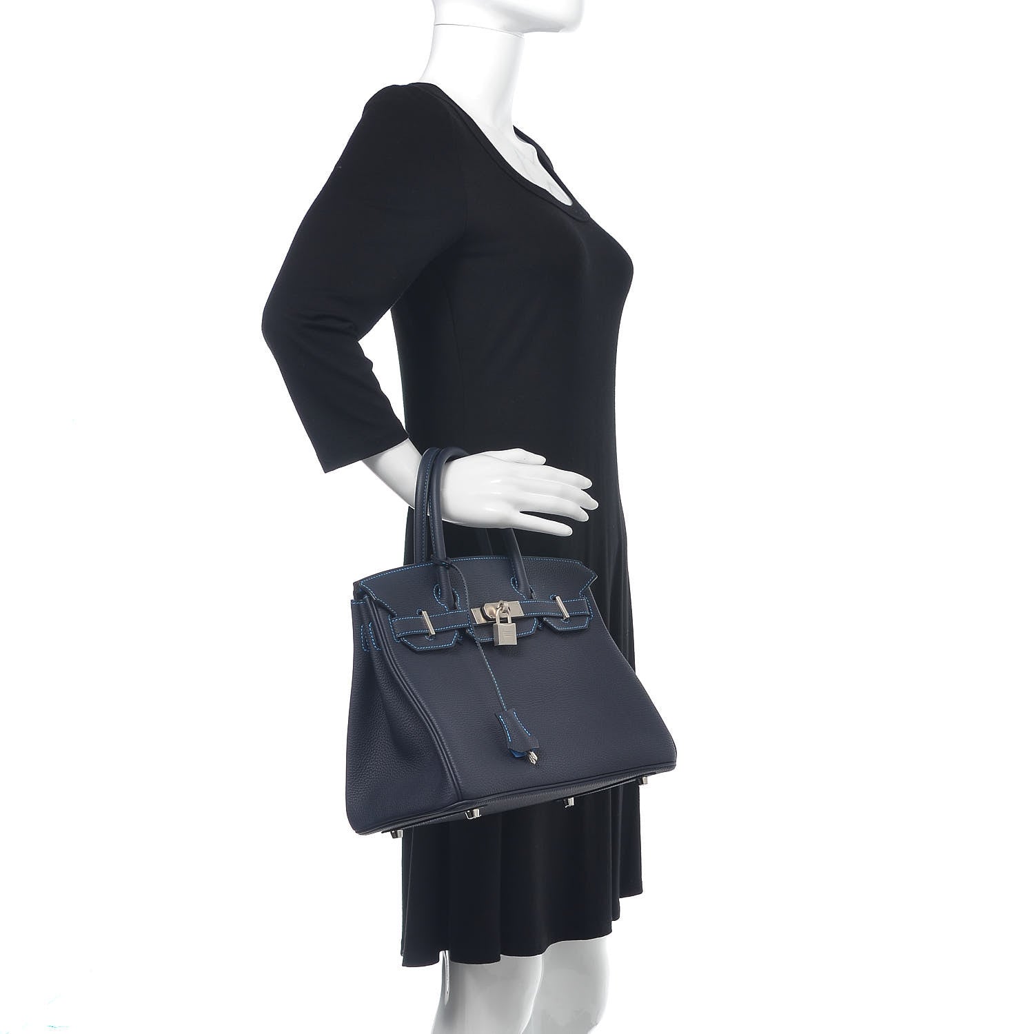 Hermes Togo Horseshoe Birkin 30 Bleu Nuit Bleu Hydra 2 of 30