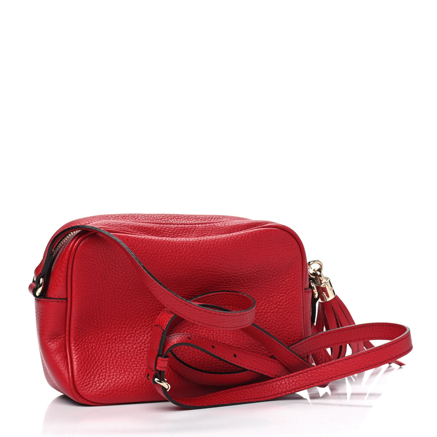 Pebbled Calfskin Small Soho Disco Bag Tabasco Red
