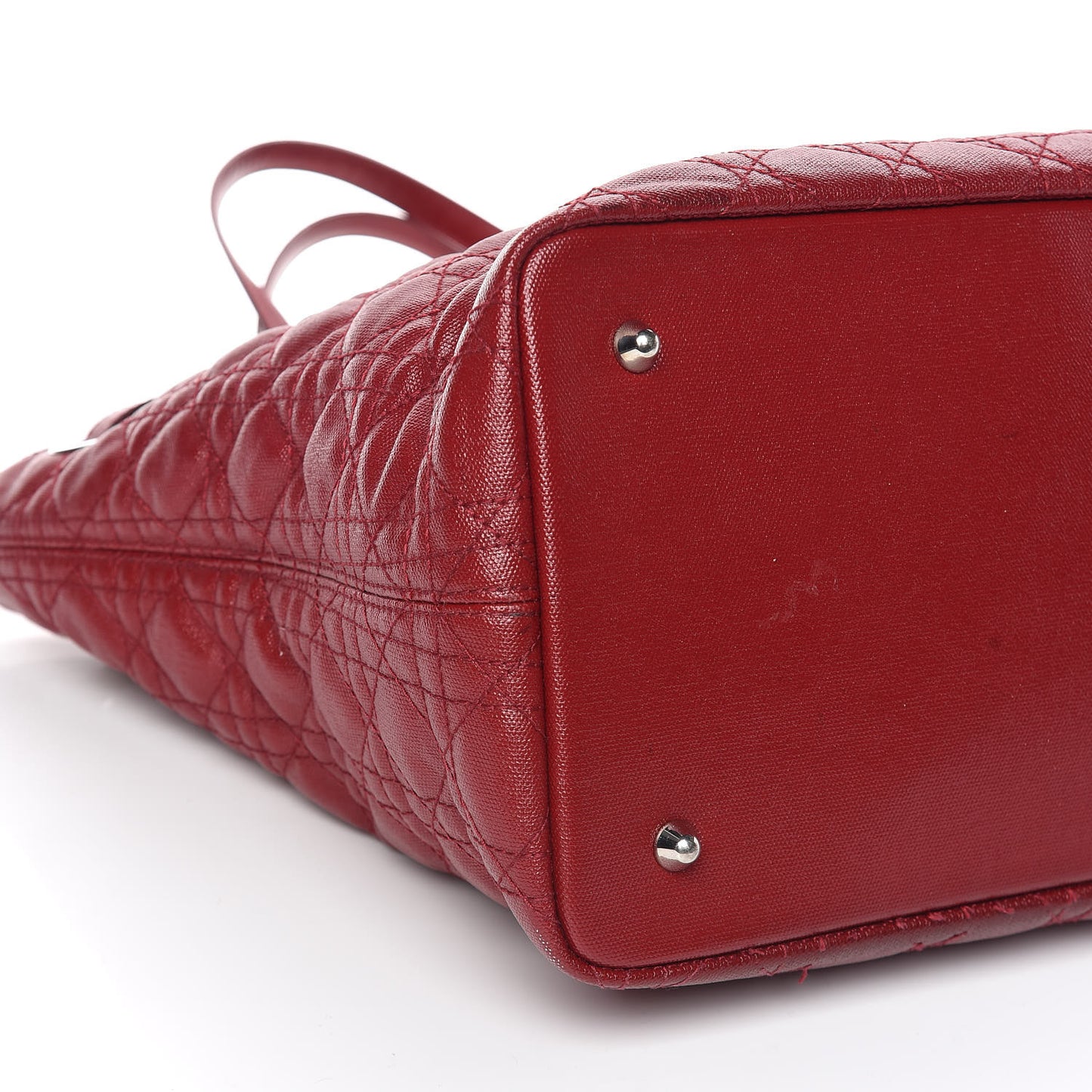 Coated Canvas Cannage Medium Panarea Tote Red