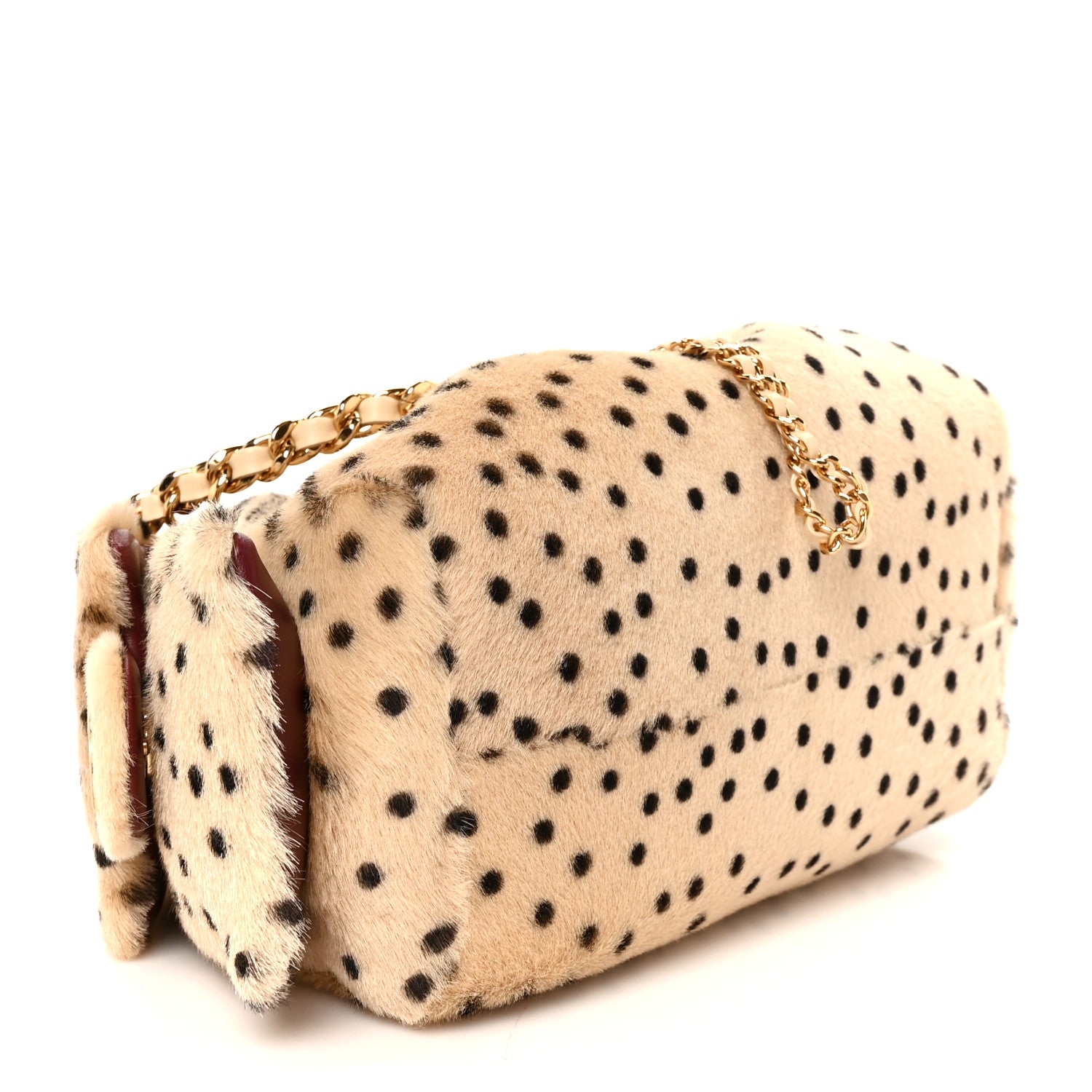 Chanel Pony Hair Mini Chanel 25 Handbag Beige Black 6 of 21