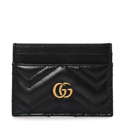 Gucci Calfskin Matelasse GG Marmont Card Holder Black 1 of 10