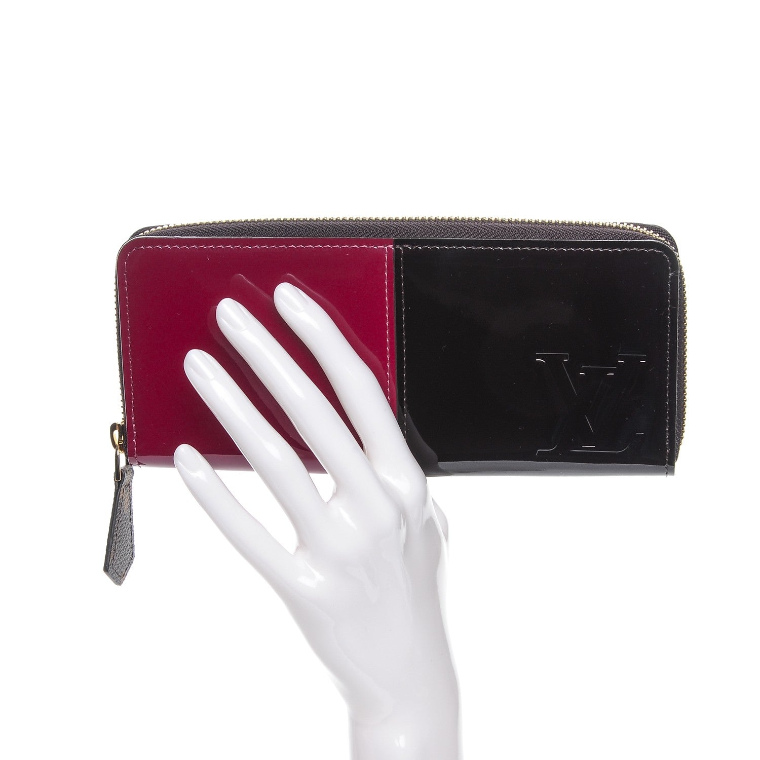 Louis Vuitton Patent Miroir Clemence Wallet Magenta Black 2 of 7