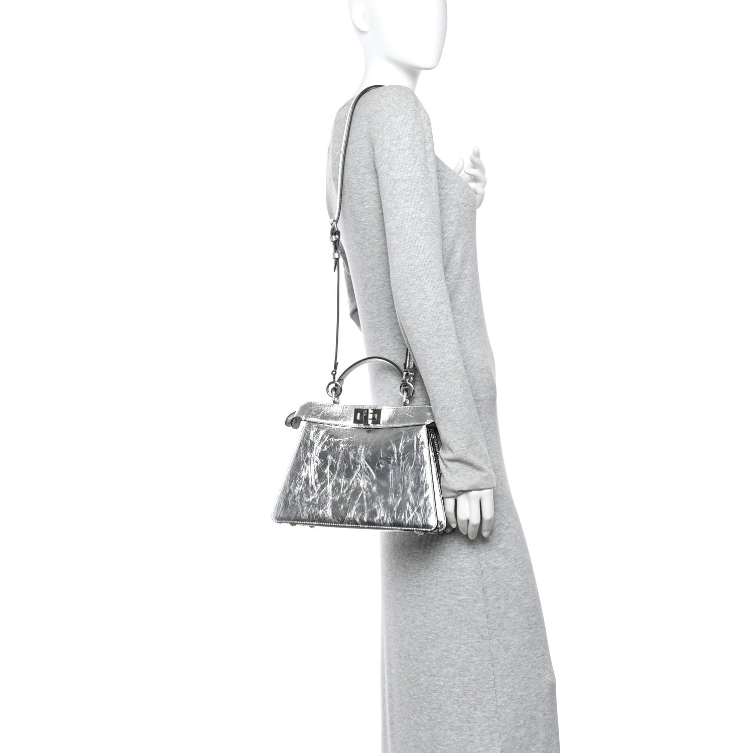 Fendi Rock Millenium Laminata Small Peekaboo I SEE U Satchel