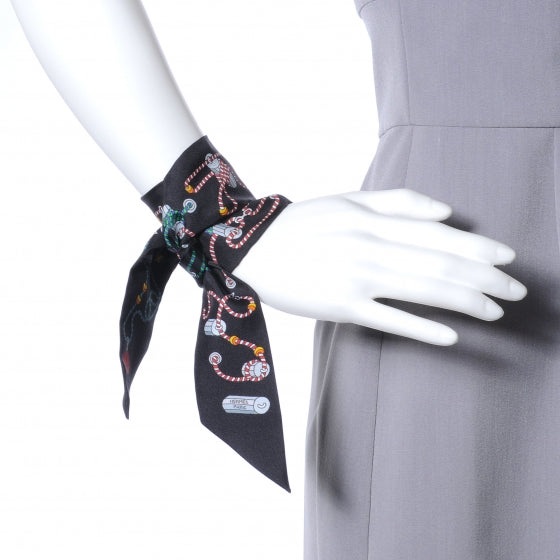 Silk Cordages Twilly Scarf Black