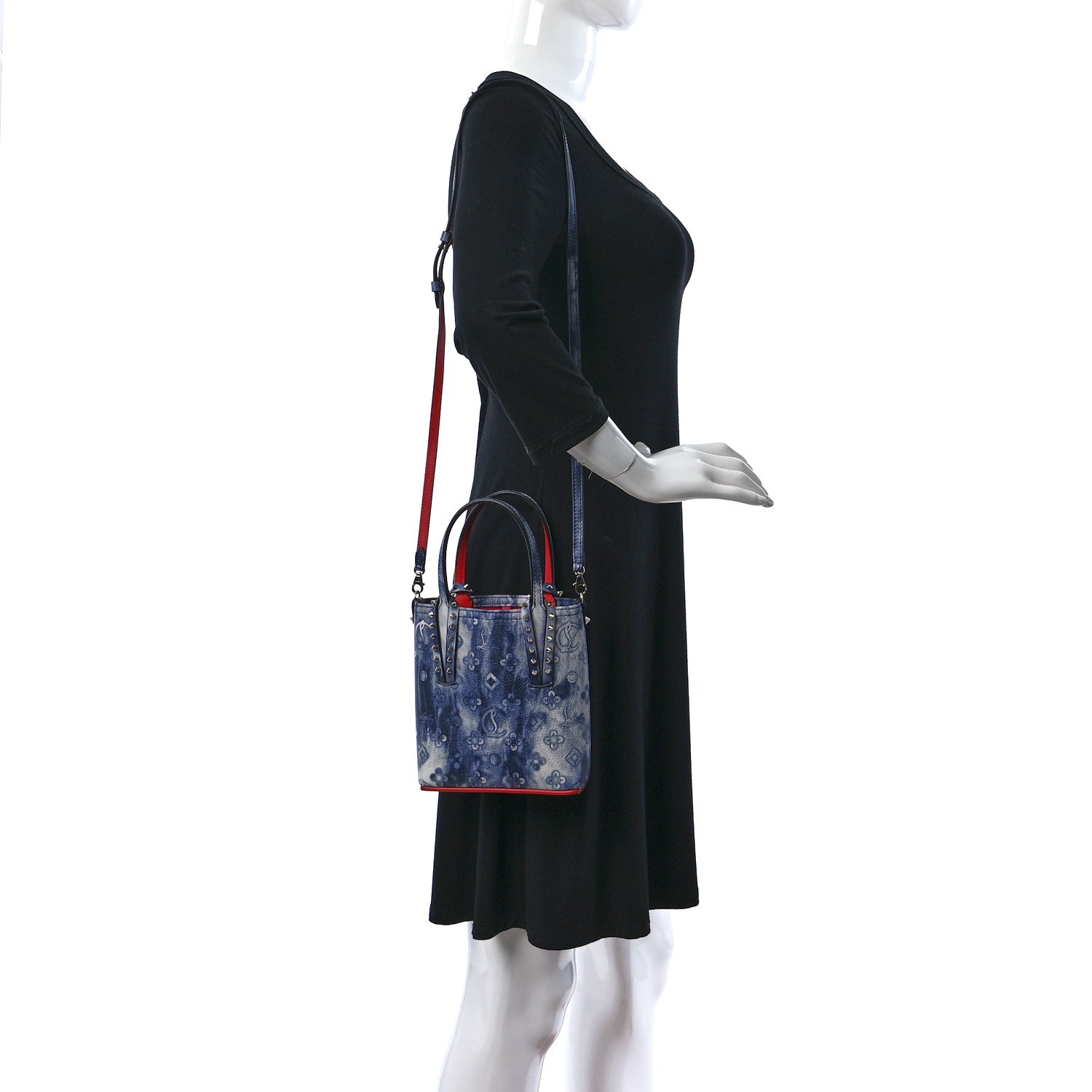 Christian Louboutin Calfskin Punk Mini North South Cabata Tote Multi 2 of 10