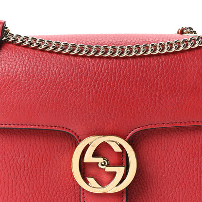 Gucci Dollar Calfskin Small Interlocking G Shoulder Bag Red 15 of 19