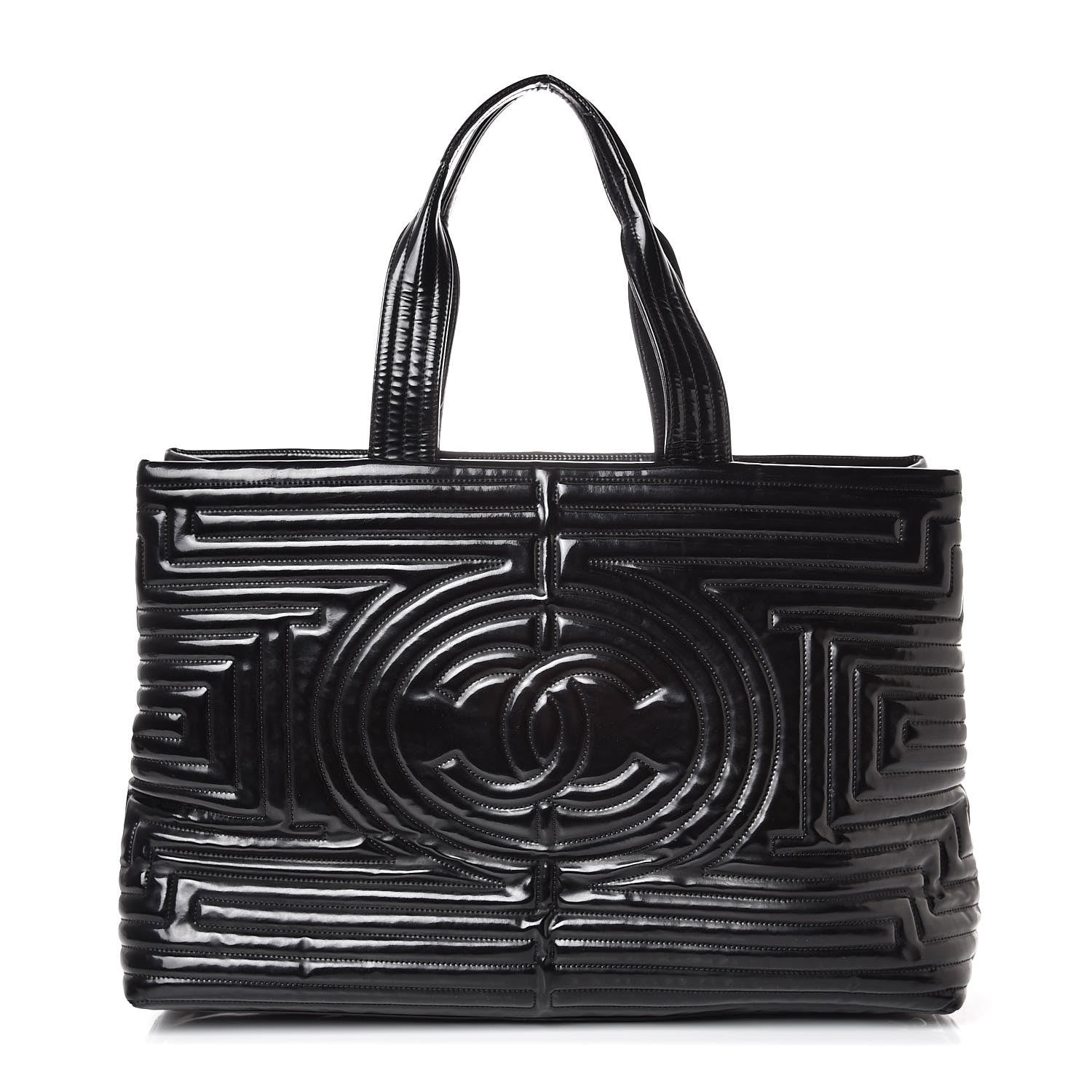 Chanel Vinyl Coco Ming Grand Shopping Tote Black 1 of 7