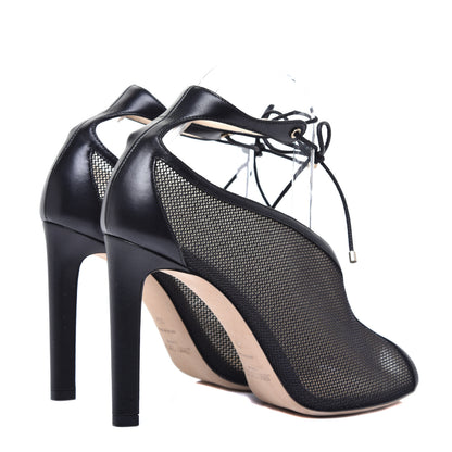 Jimmy Choo Techno Raffia Nappa Sayra 100 Ankle Booties 39 Black 4 of 8