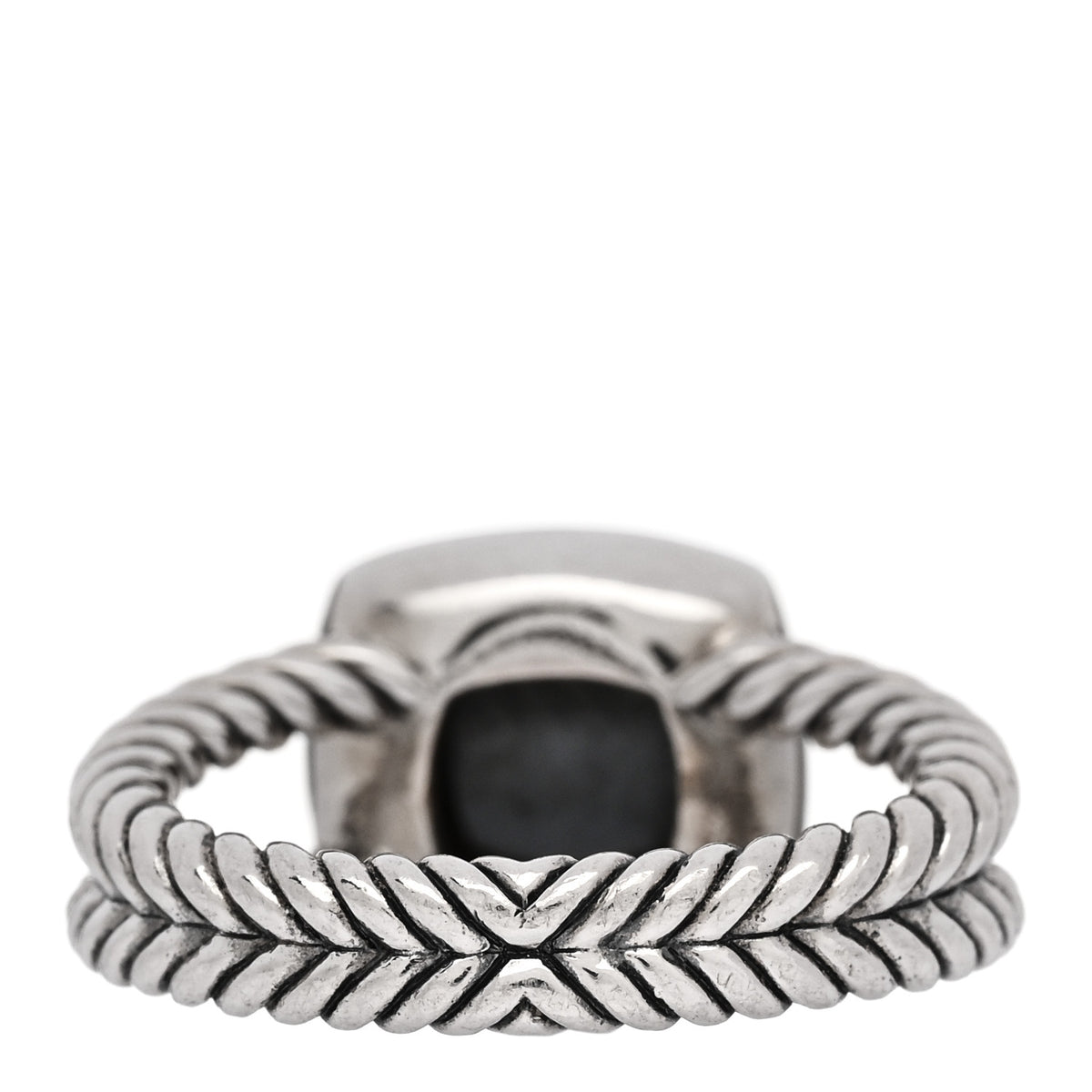 David Yurman Sterling Silver Diamond Black Orchid 7mm Petite Albion Ring 52 6 4 of 5
