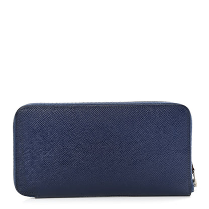 Hermes Epsom Silk'In Wallet Bleu Saphir Fauve Lime 1 of 9