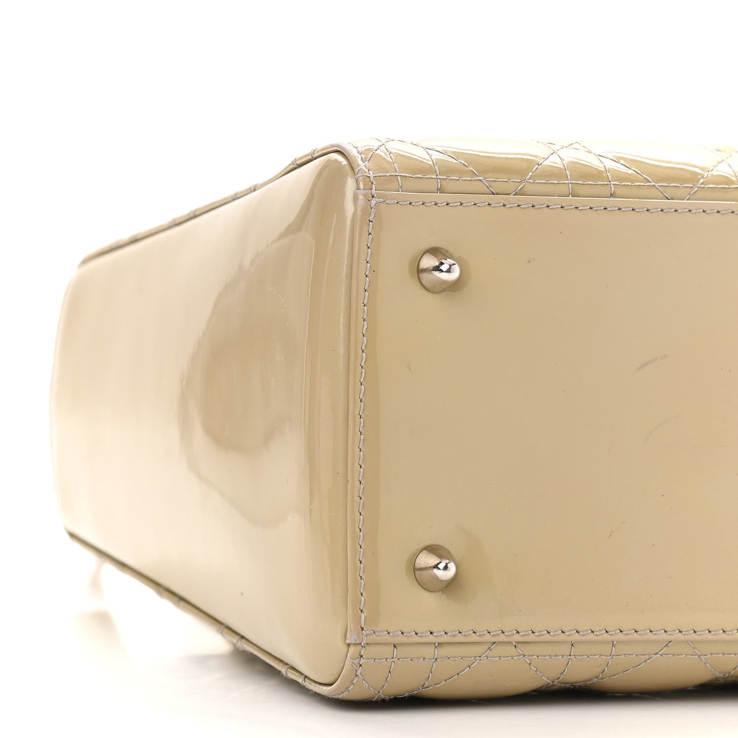 Christian Dior Patent Cannage Medium Lady Dior Beige 5 of 12