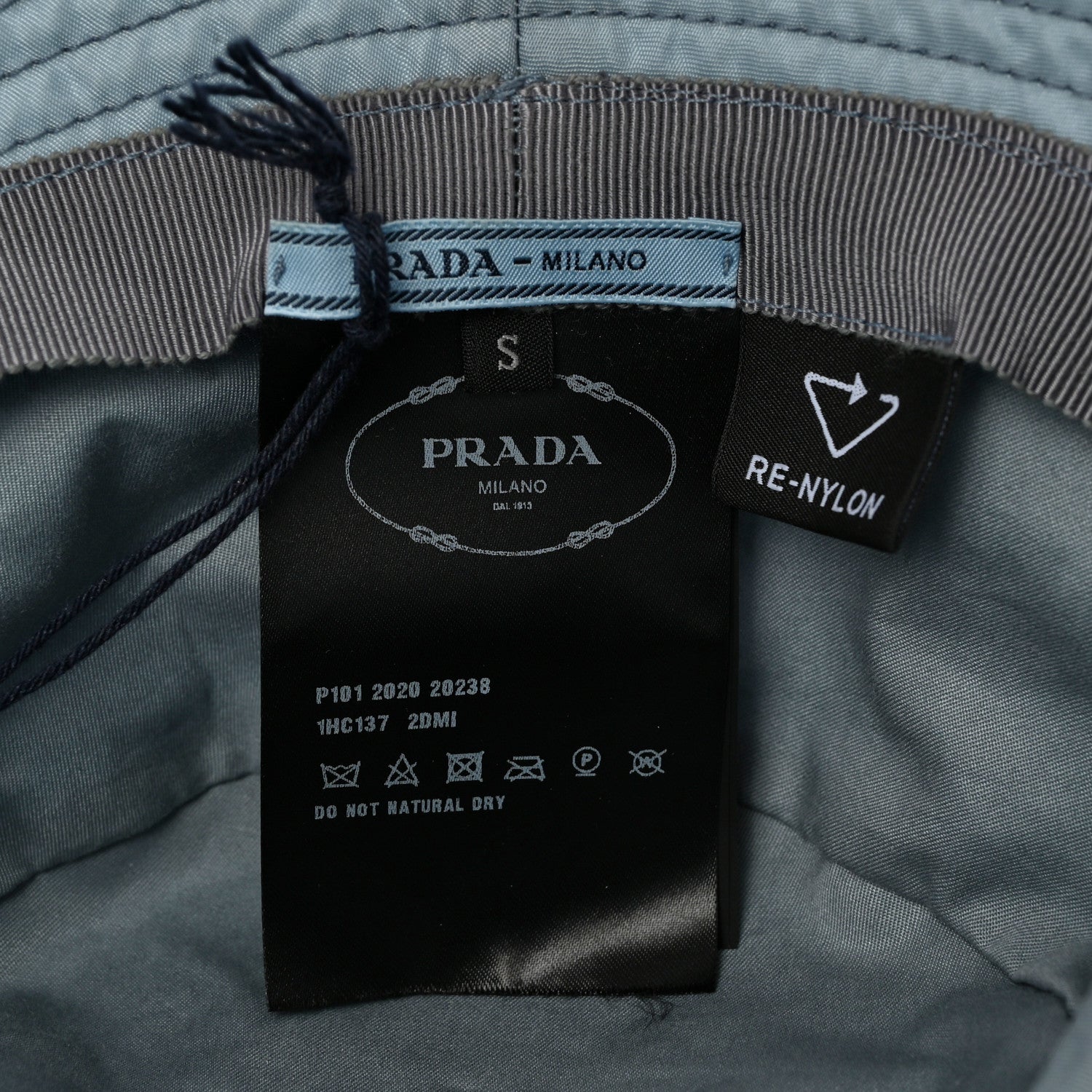 Prada Re-Nylon Metal Triangle Logo Womens Bucket Hat S Astrale 8 of 9