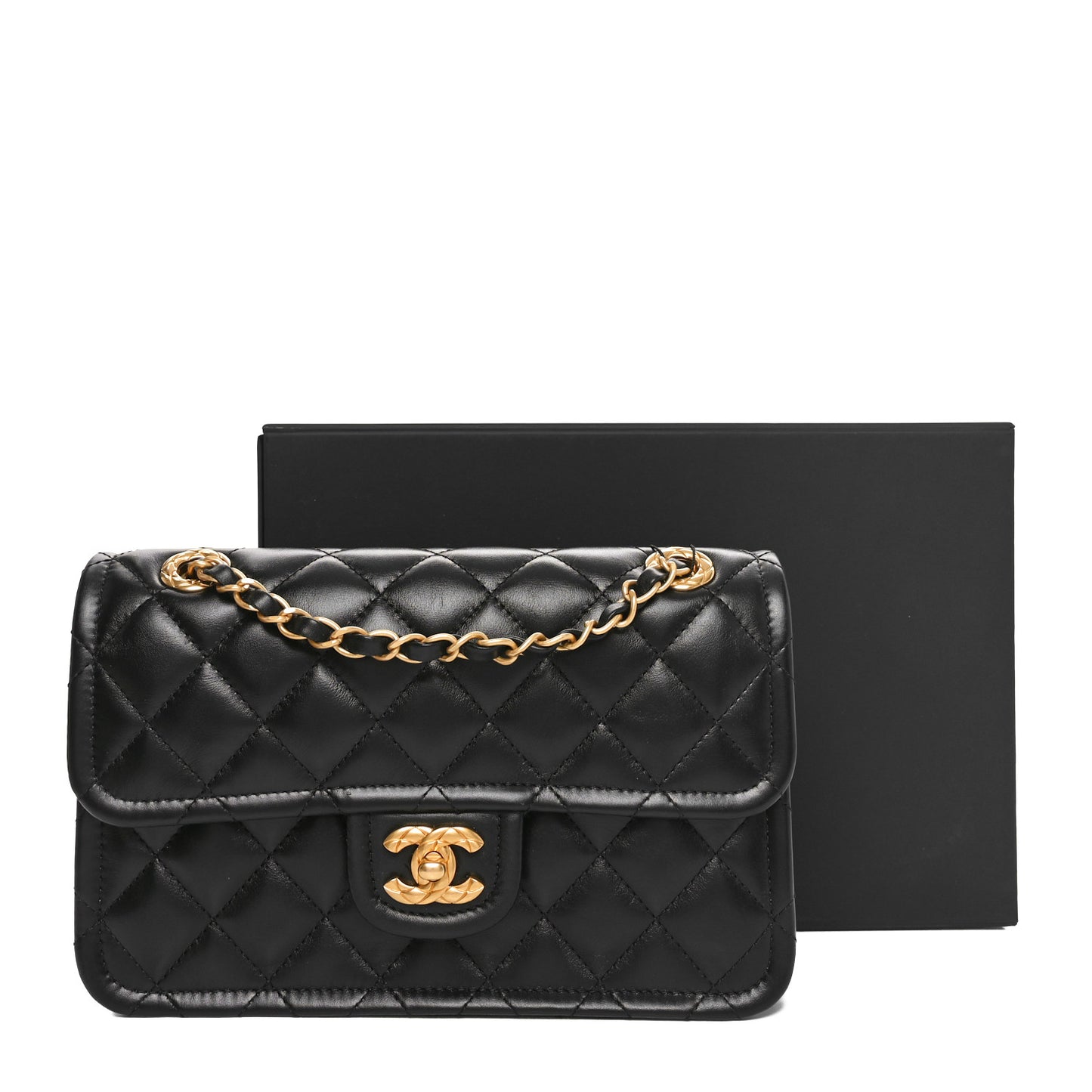 Calfskin Quilted Sweet Crush Flap Bag Black