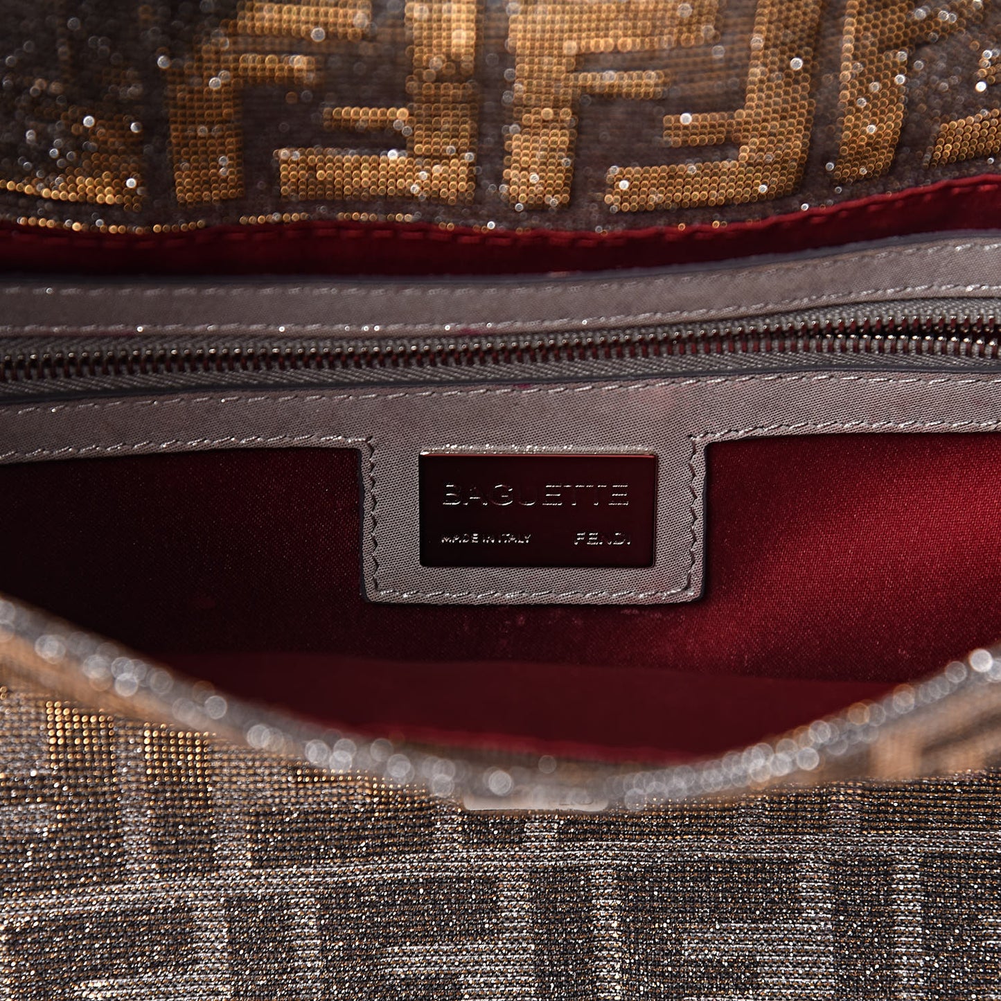 Metallic Lurex Zucca Vitello Baguette Oro Argento