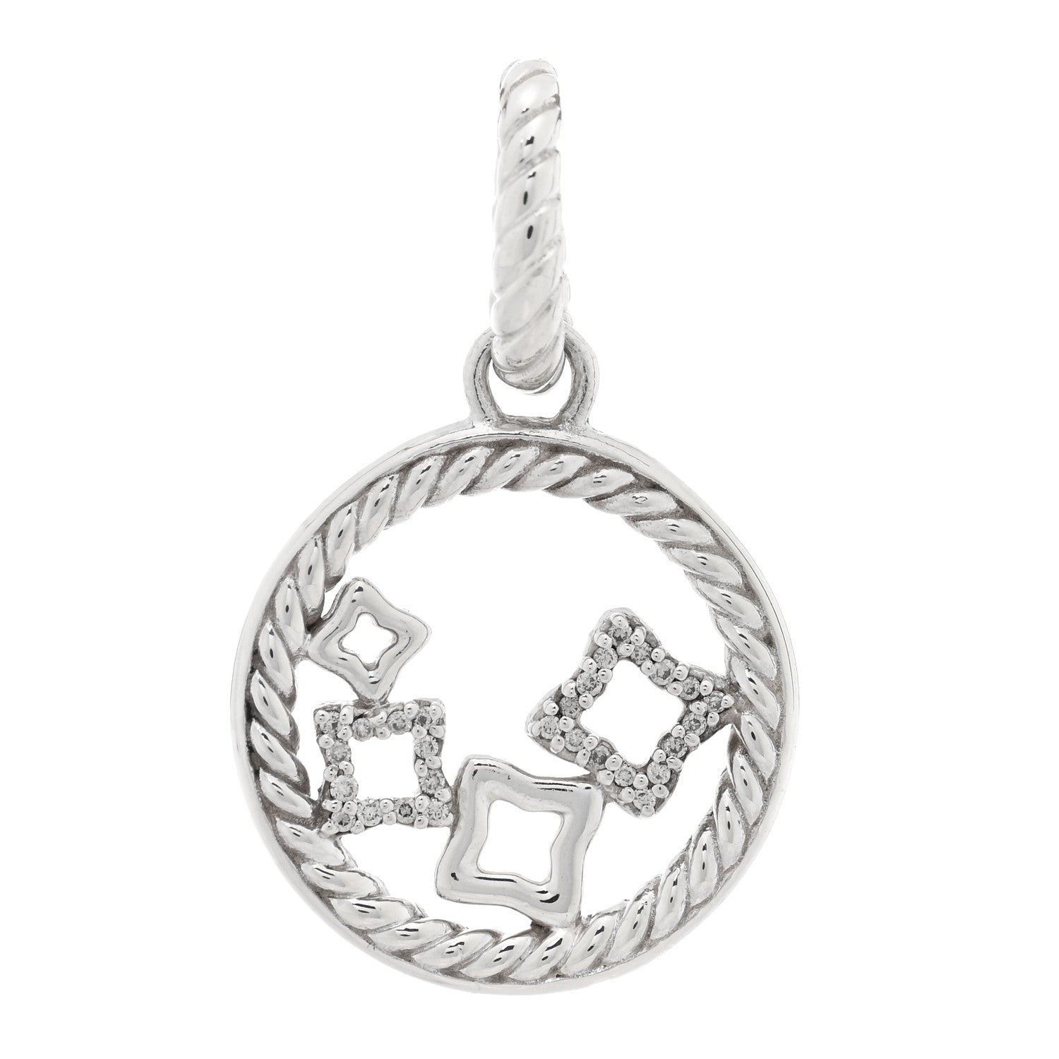 David Yurman Sterling Silver Diamond Small Quatrefoil Pendant 1 of 3