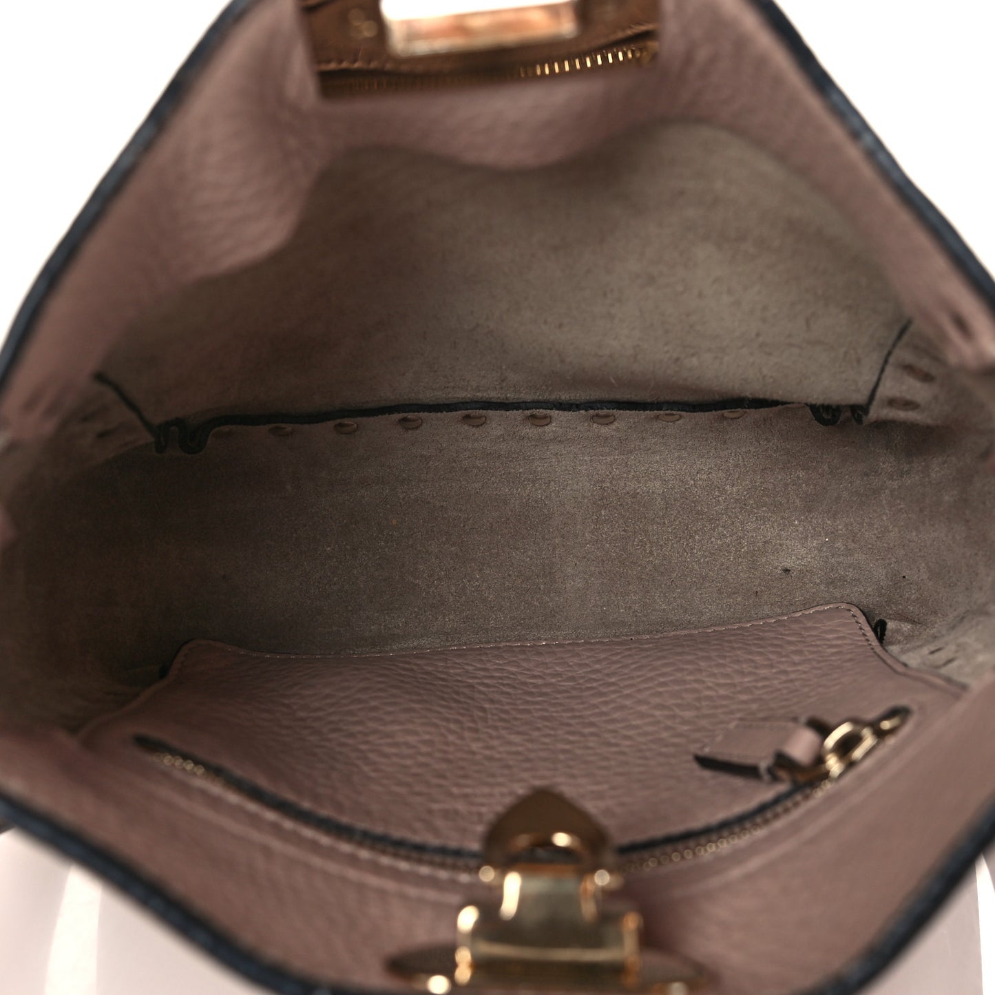Pebbled Calfskin Mini Rockstud Flip-Lock Messenger Bag Poudre