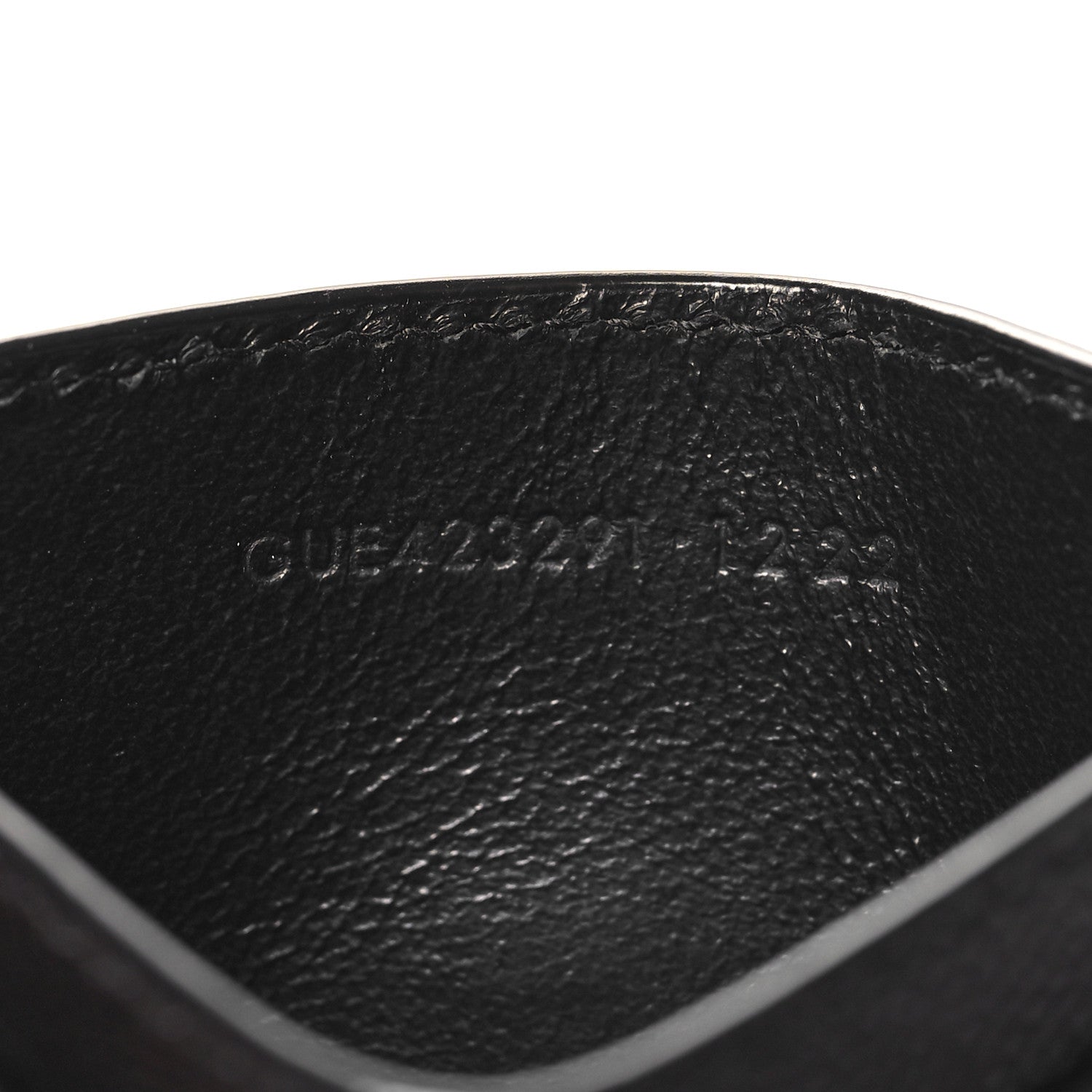 Saint Laurent Grain De Poudre Matelasse Chevron Monogram Credit Card Case Black 7 of 8