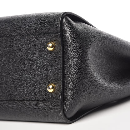 Burberry Soft Grain Calfskin Medium Buckle Tote Black 13 of 16