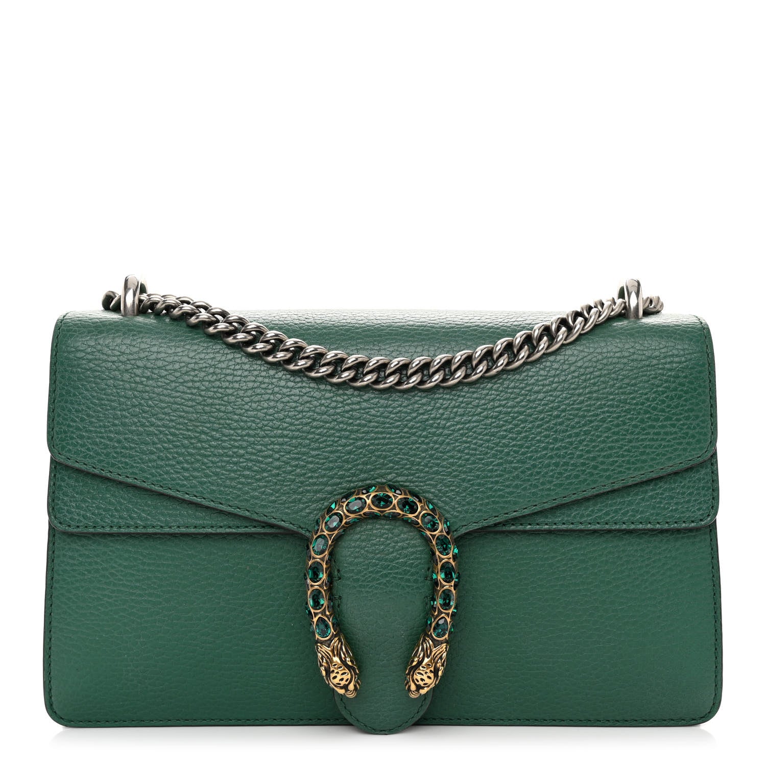 Gucci Pebbled Calfskin Small Dionysus Shoulder Bag Emerald 1 of 9