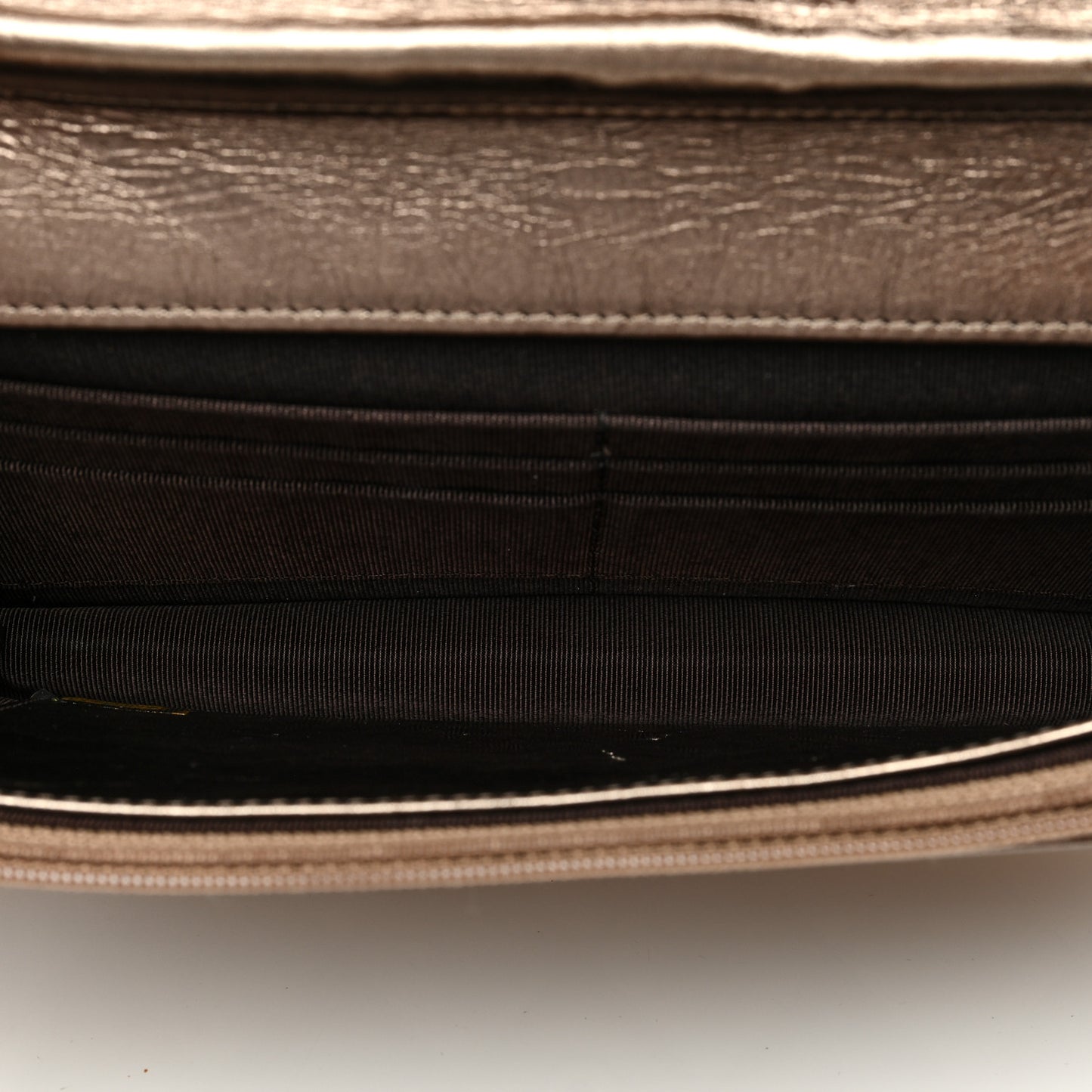 Metallic Aged Calfskin Quilted Reissue Wallet On Chain WOC Gold