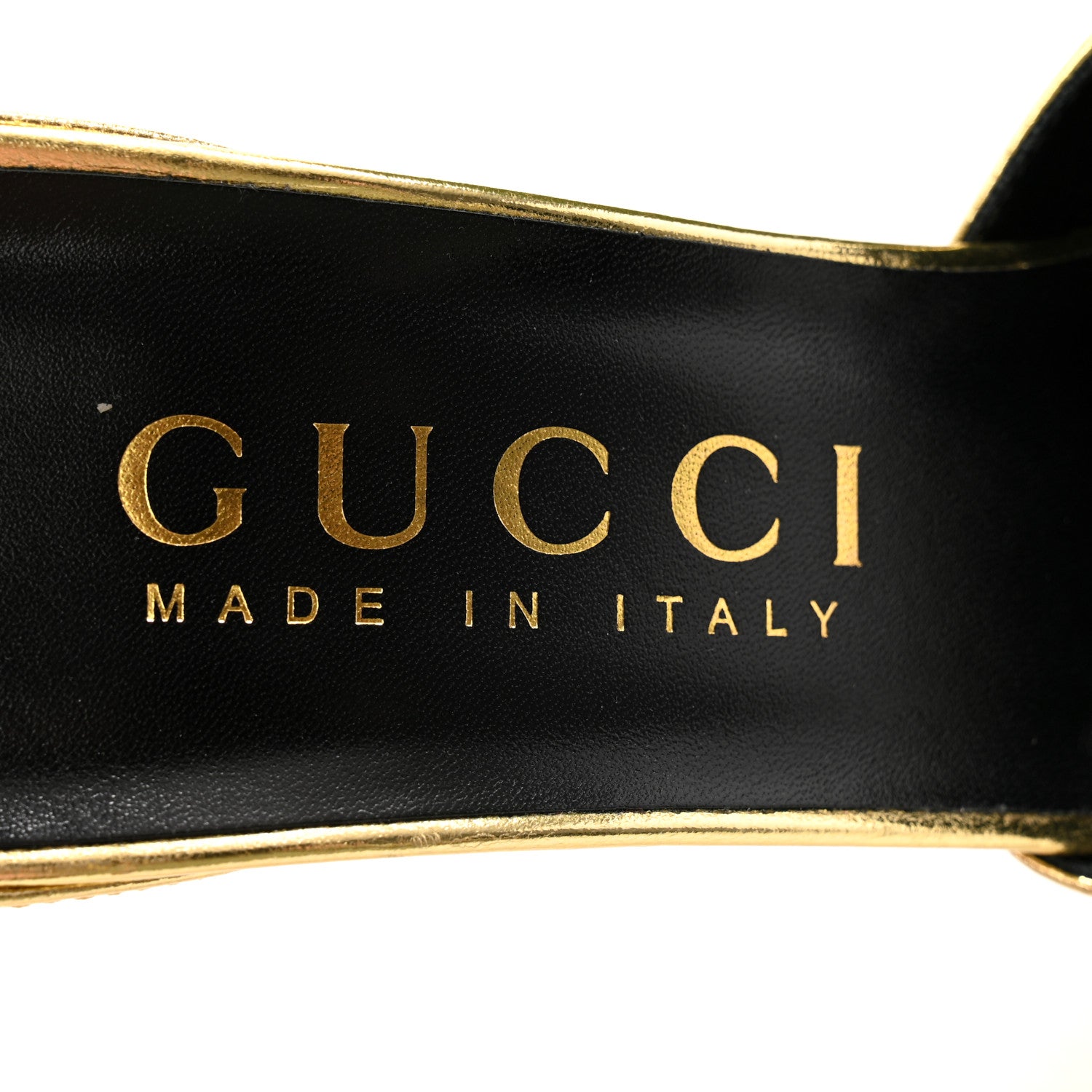 Gucci Soft Nappa Priscilla Ankle Cuff Pumps 41 Gold 6 of 10